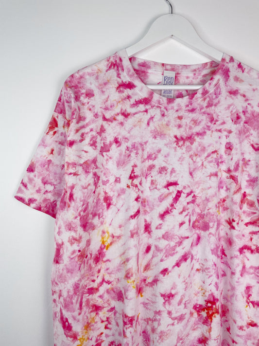 XL | Ice Dye Pink Hand Dyed Ice Tie Dye T-Shirt