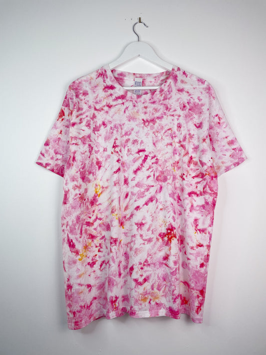 XL | Ice Dye Pink Hand Dyed Ice Tie Dye T-Shirt