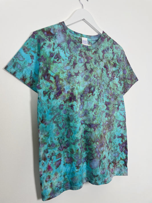 S | Blue Purple Ice Dye T-Shirt
