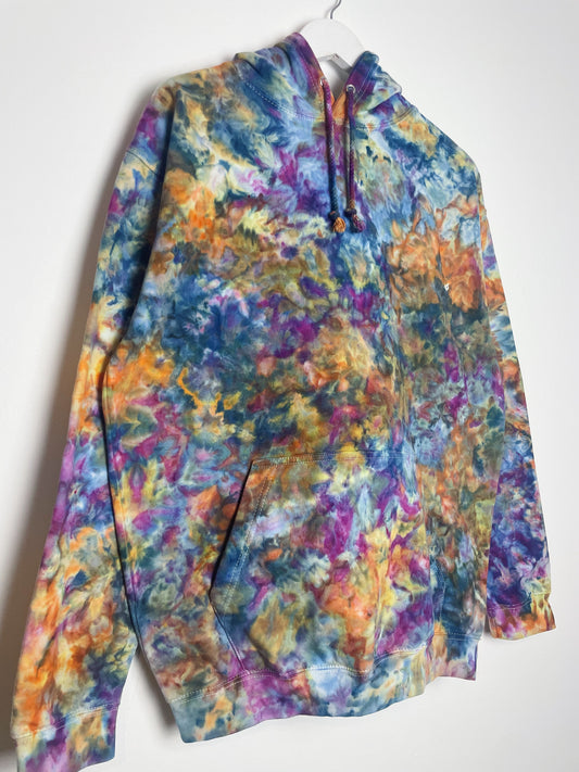 L | Ice Dye Blue Sunrise Hand Dyed Pullover Hoodie