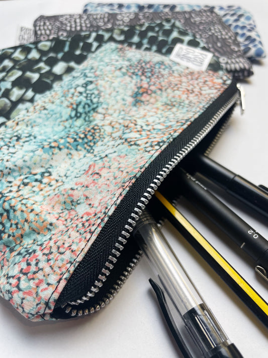 Handmade Zip Pouch | Printed Pencil Case | Small Coin Purse Make-up Pouch