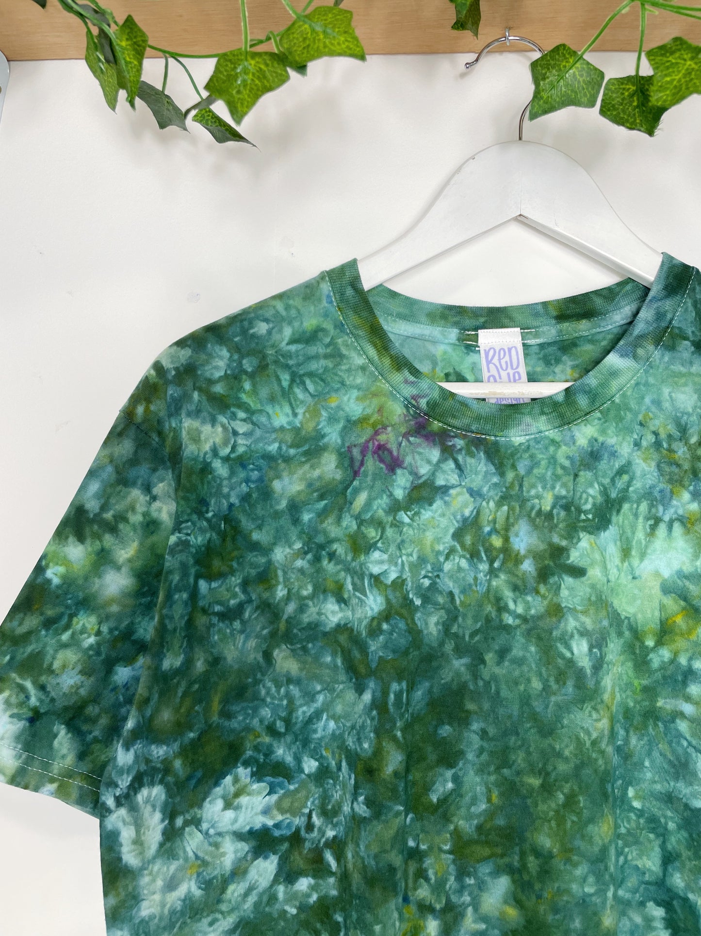 M | Ice Dye Dark Green Hand Dyed Ice Tie Dye T-Shirt