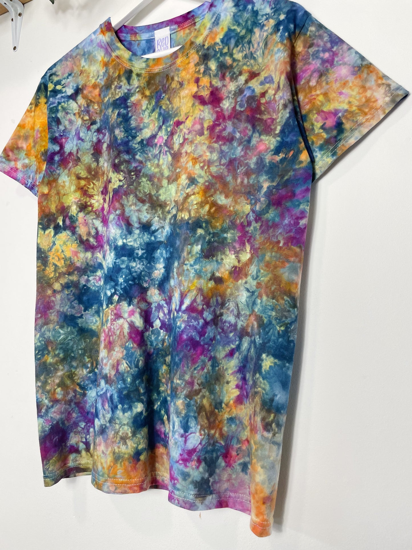 S | Ice Dye Blue Sunrise Hand Dyed Ice Tie Dye T-Shirt