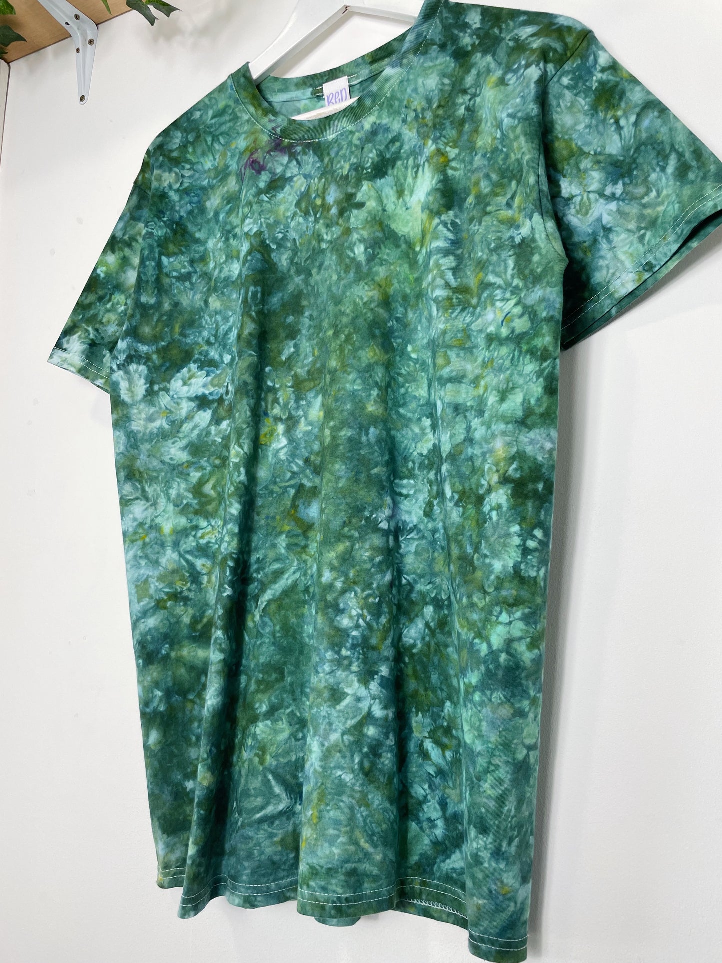 M | Ice Dye Dark Green Hand Dyed Ice Tie Dye T-Shirt