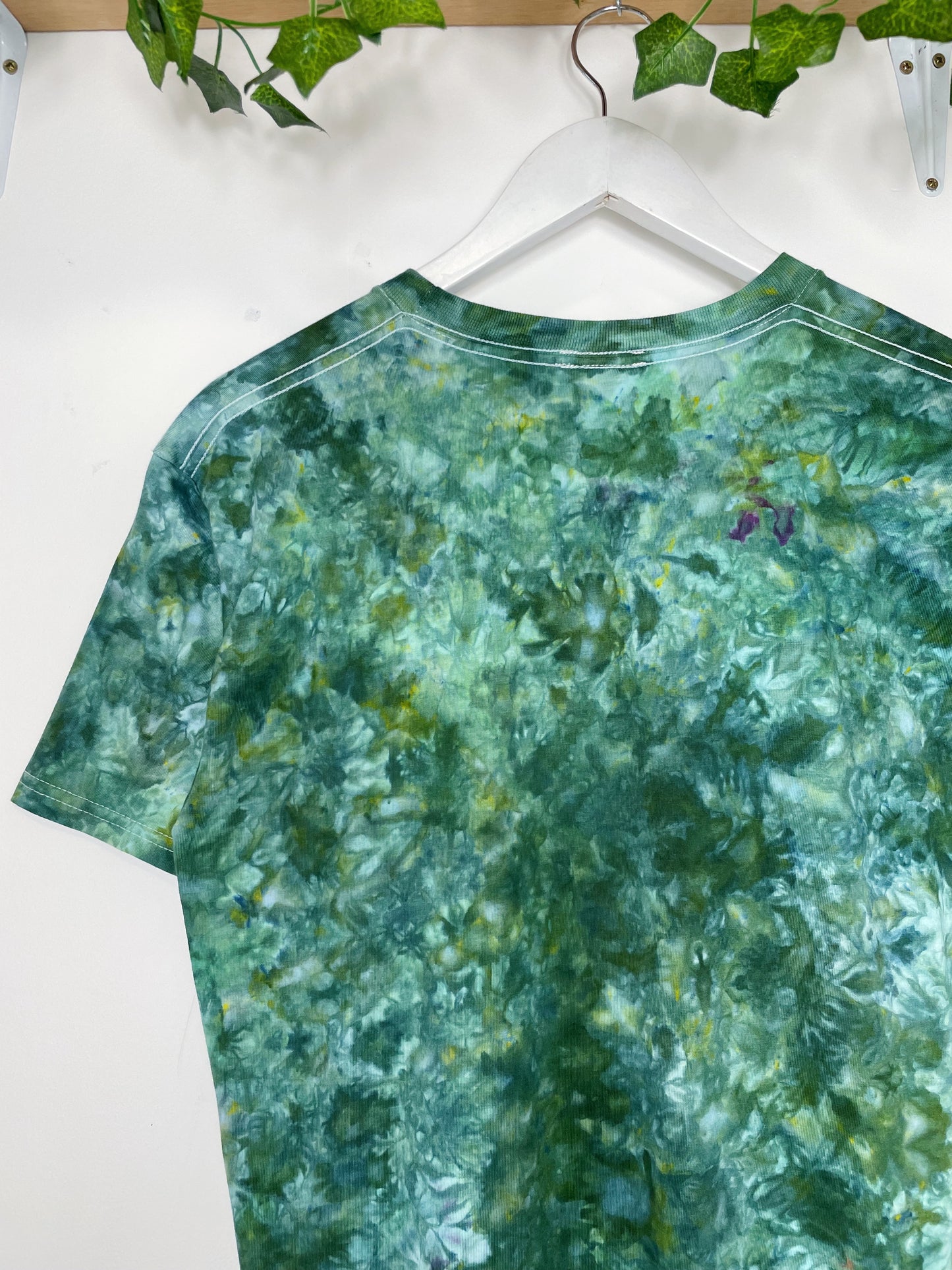 M | Ice Dye Dark Green Hand Dyed Ice Tie Dye T-Shirt