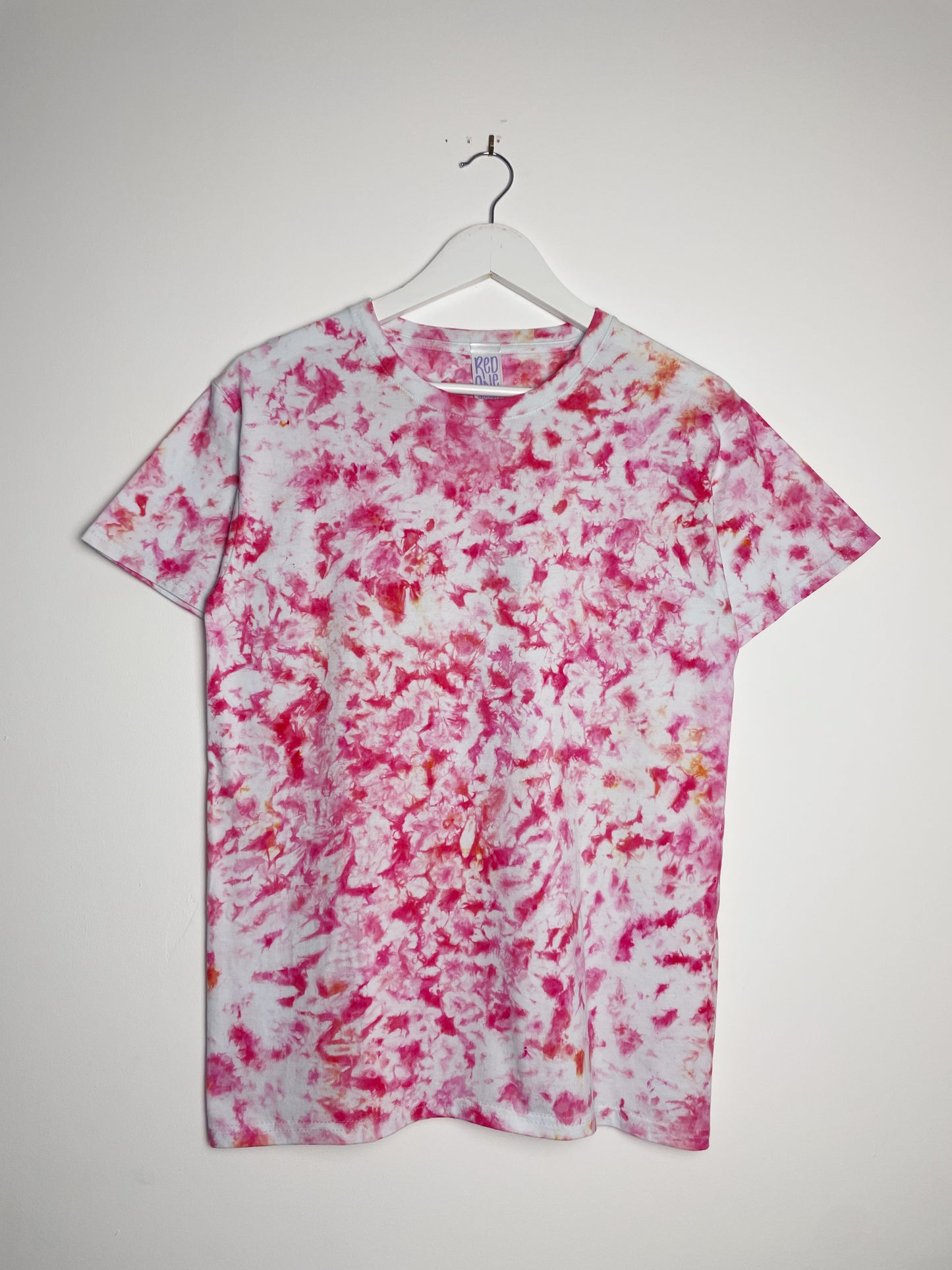 S | Ice Dye Pink Hand Dyed Ice Tie Dye T-Shirt