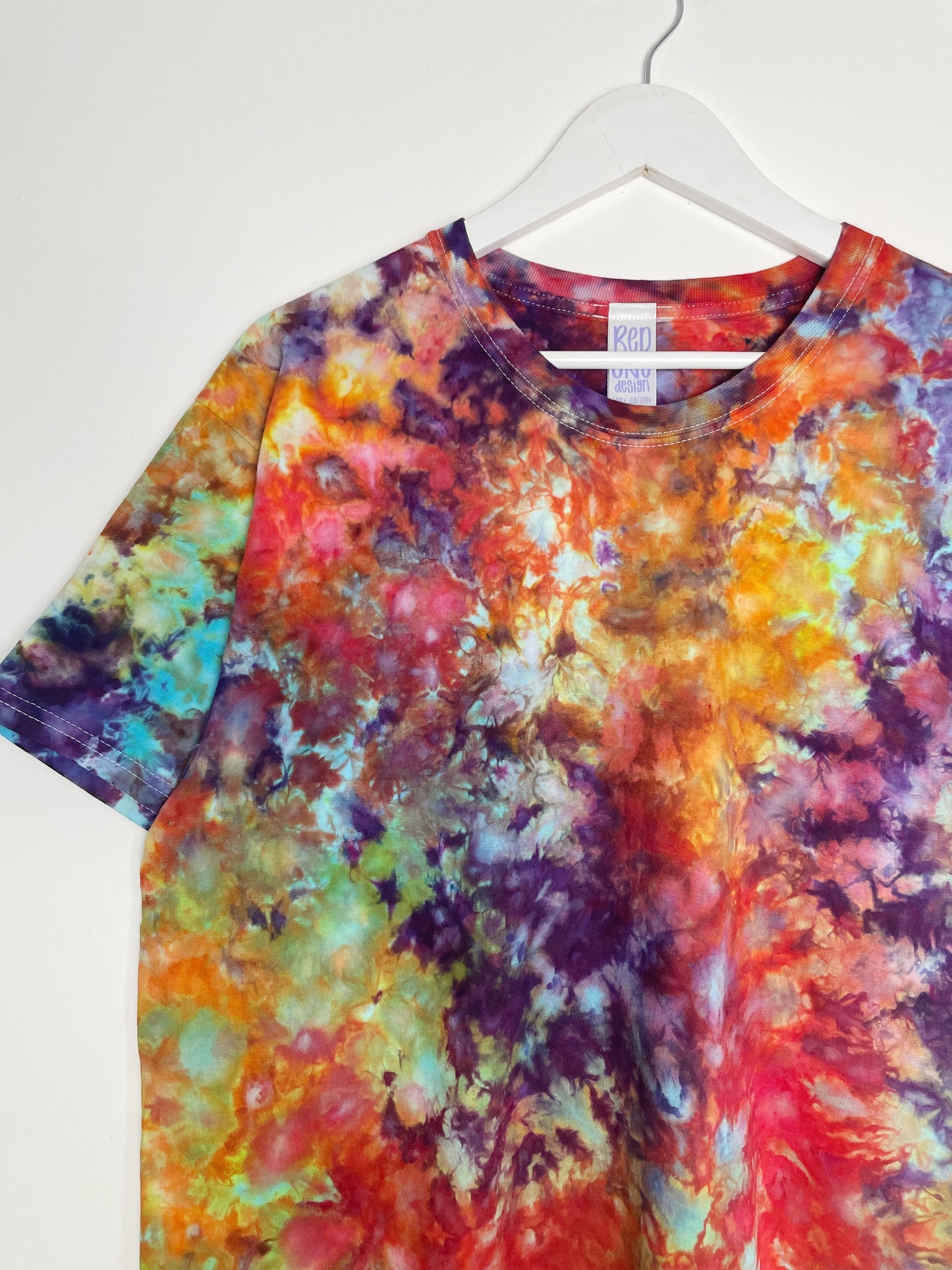 XL | Ice Dye Rainbow Multicolour Hand Dyed Ice Tie Dye T-Shirt