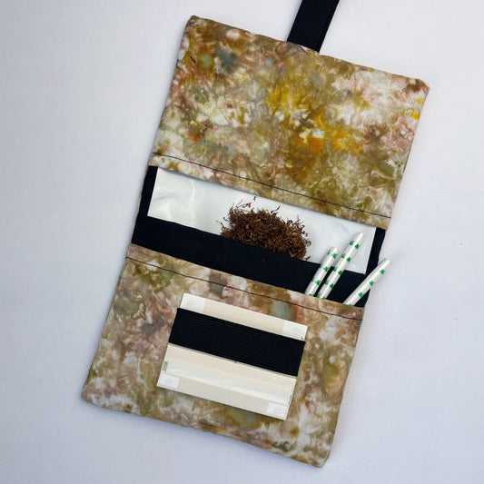 Handmade Light Brown Ice Dyed Tobacco Pouch