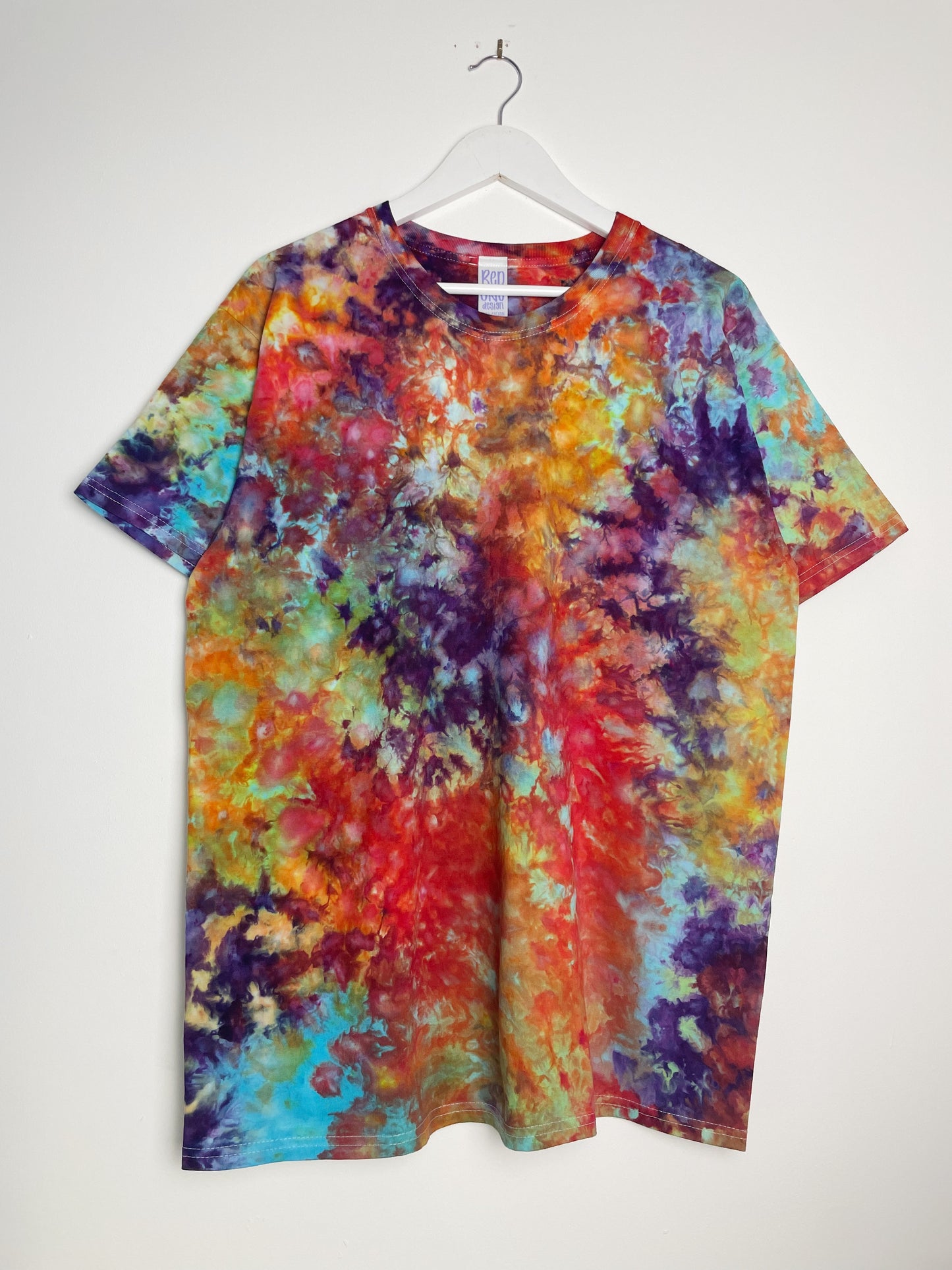 XL | Ice Dye Rainbow Multicolour Hand Dyed Ice Tie Dye T-Shirt