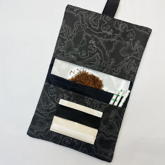 Handmade Tobacco Pouch | Marble Abstract Print Fabric Tobacco Storage Holder