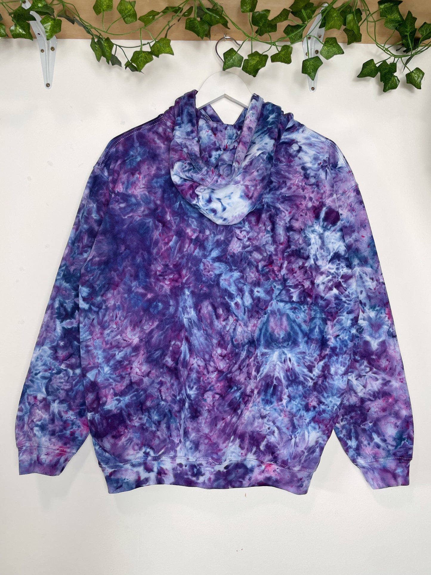 M | Ice Dye Purple Hand Dyed Pullover Hoodie