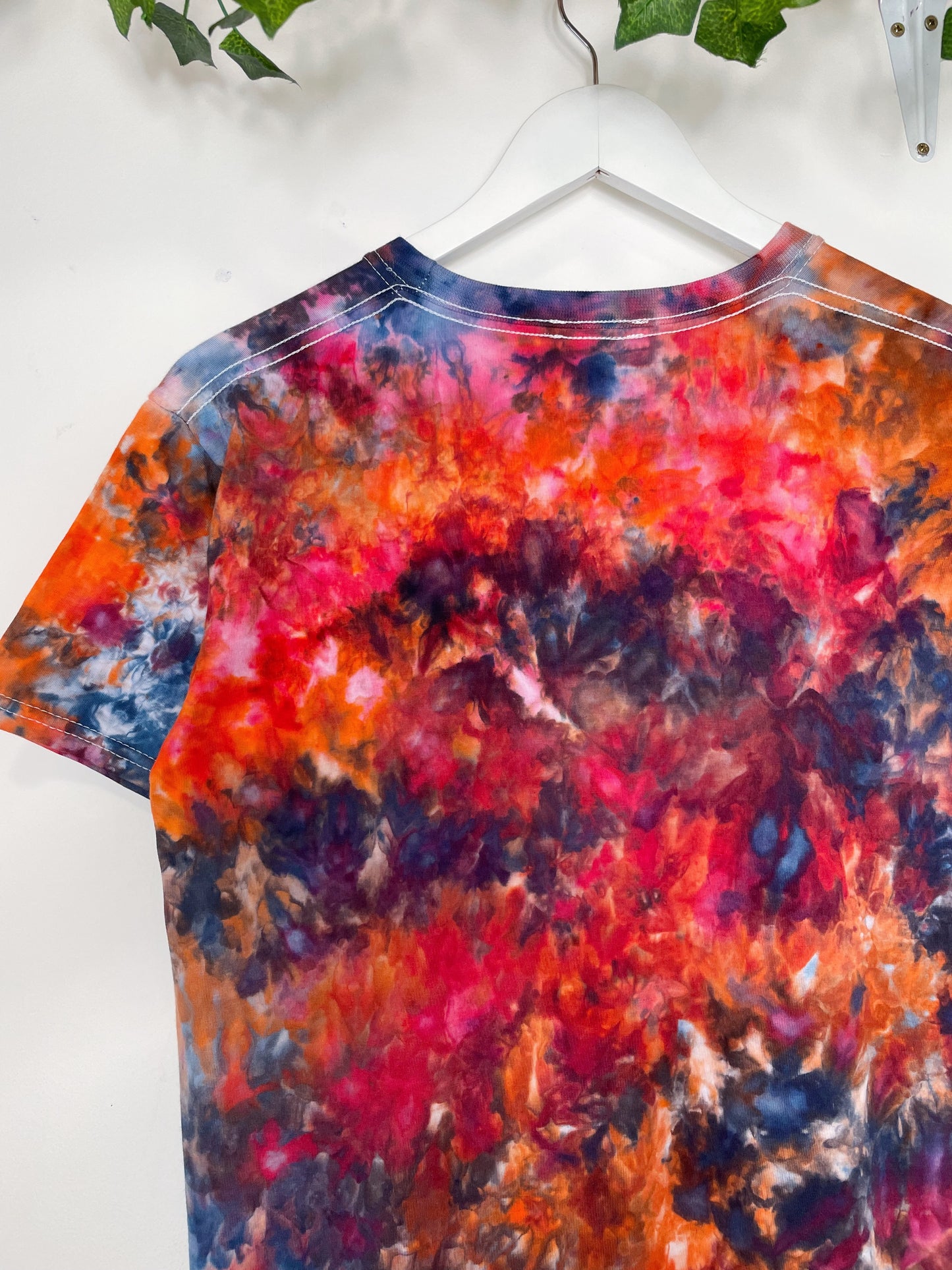 S | Ice Dye Red Galaxy Hand Dyed Ice Tie Dye T-Shirt