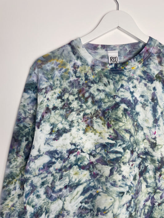 S | Ice Dye Cosmic Black Hand Dyed Sweatshirt