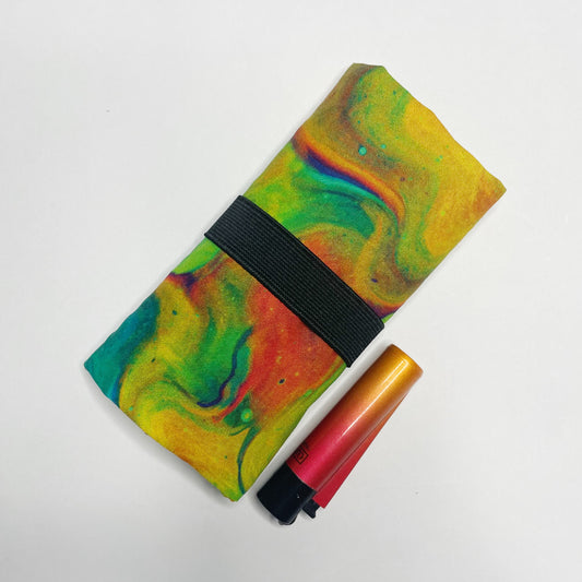 Handmade Tobacco Pouch | Marble Abstract Print Fabric Tobacco Storage Holder