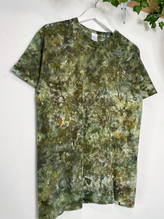M | Ice Dye Olive Brown Hand Dyed Ice Tie Dye T-Shirt