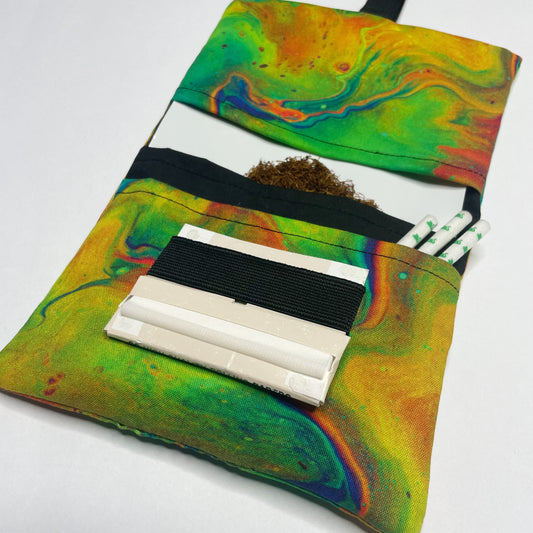 Handmade Tobacco Pouch | Marble Abstract Print Fabric Tobacco Storage Holder