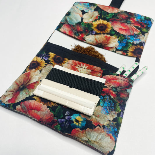 Handmade Tobacco Pouch | Floral Print Rolling Tobacco Storage Holder