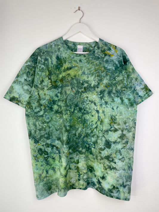 XL | Ice Dye Dark Green Hand Dyed Ice Tie Dye T-Shirt