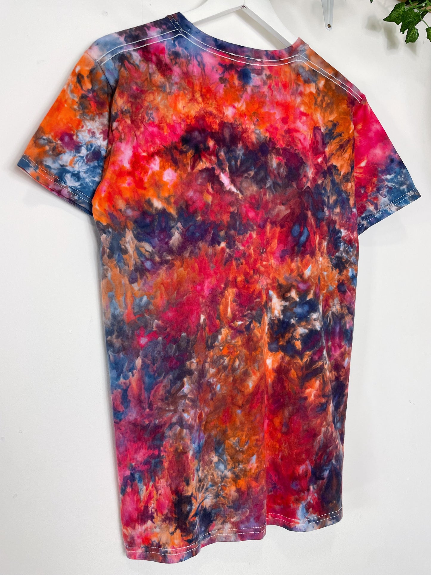 S | Ice Dye Red Galaxy Hand Dyed Ice Tie Dye T-Shirt