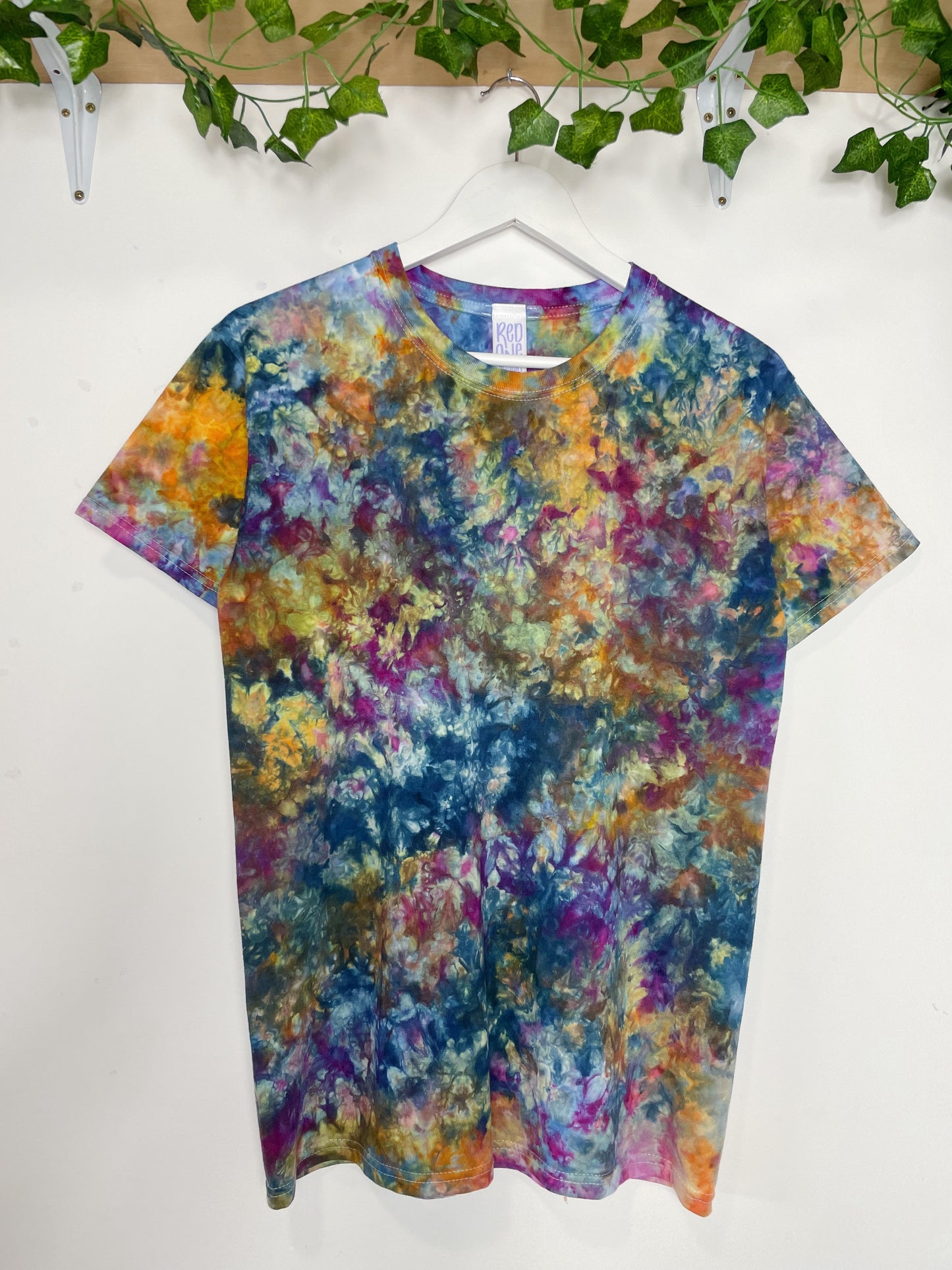 S | Ice Dye Blue Sunrise Hand Dyed Ice Tie Dye T-Shirt