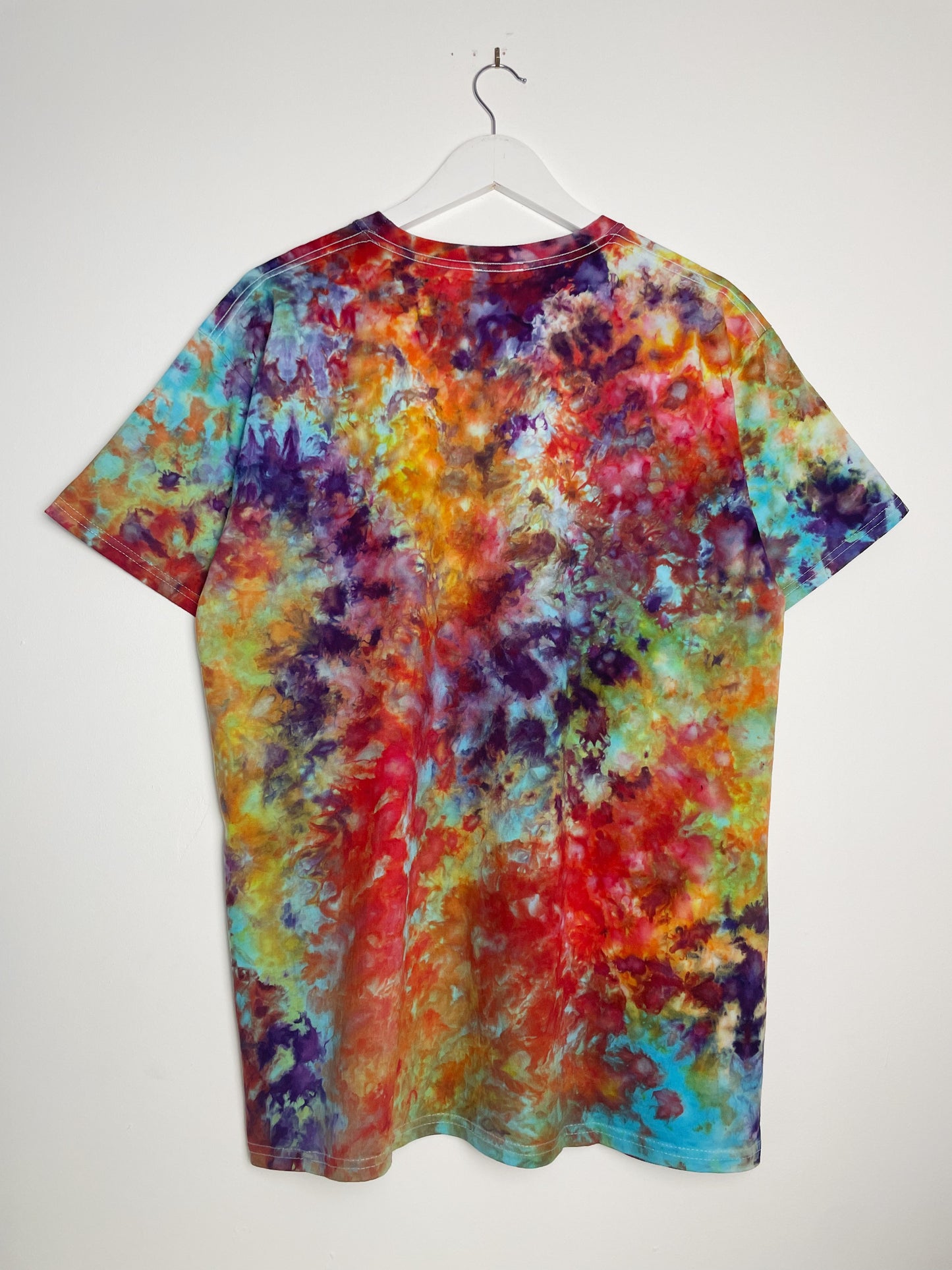 XL | Ice Dye Rainbow Multicolour Hand Dyed Ice Tie Dye T-Shirt