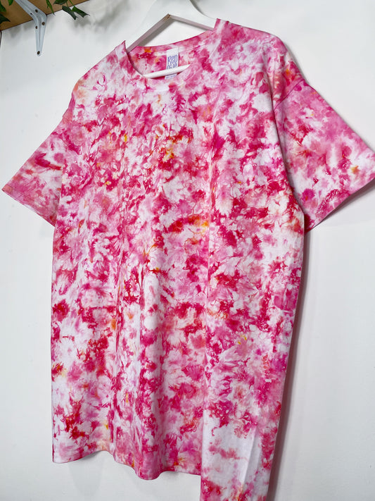 XL | Ice Dye Pink Hand Dyed Ice Tie Dye T-Shirt