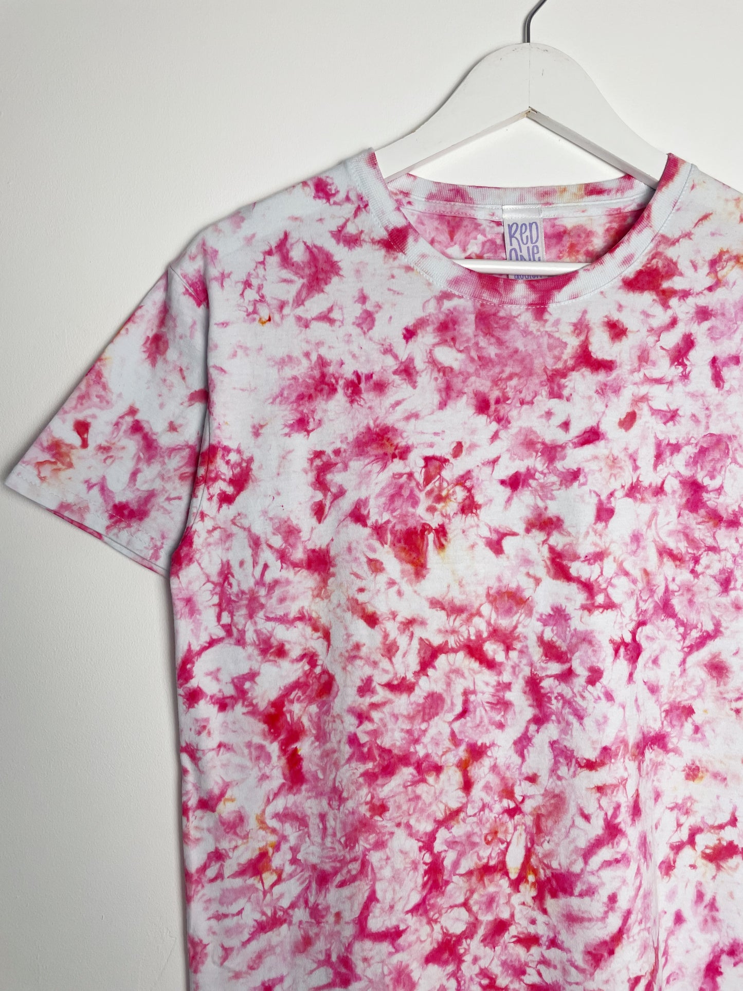 S | Ice Dye Pink Hand Dyed Ice Tie Dye T-Shirt