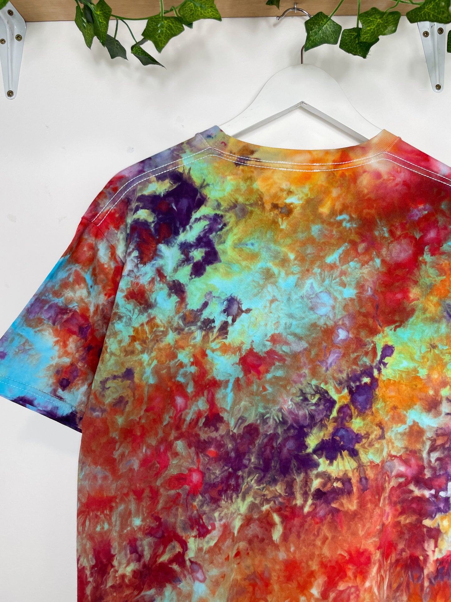 L | Ice Dye Rainbow Multicolour Hand Dyed Ice Tie Dye T-Shirt