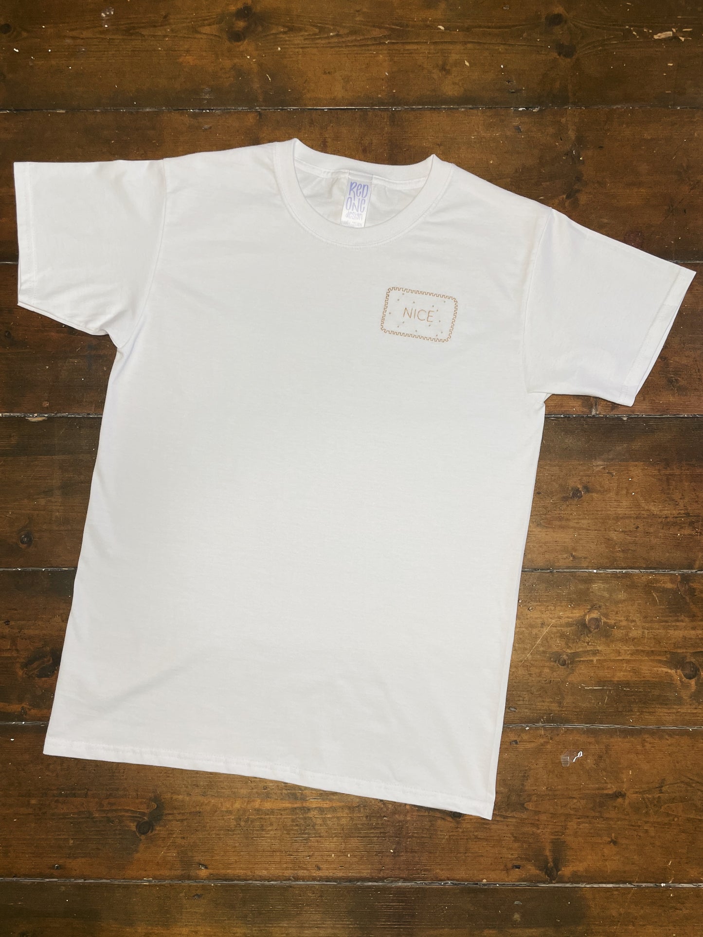 Nice Biscuit - Hand Embroidered Unisex T-Shirt