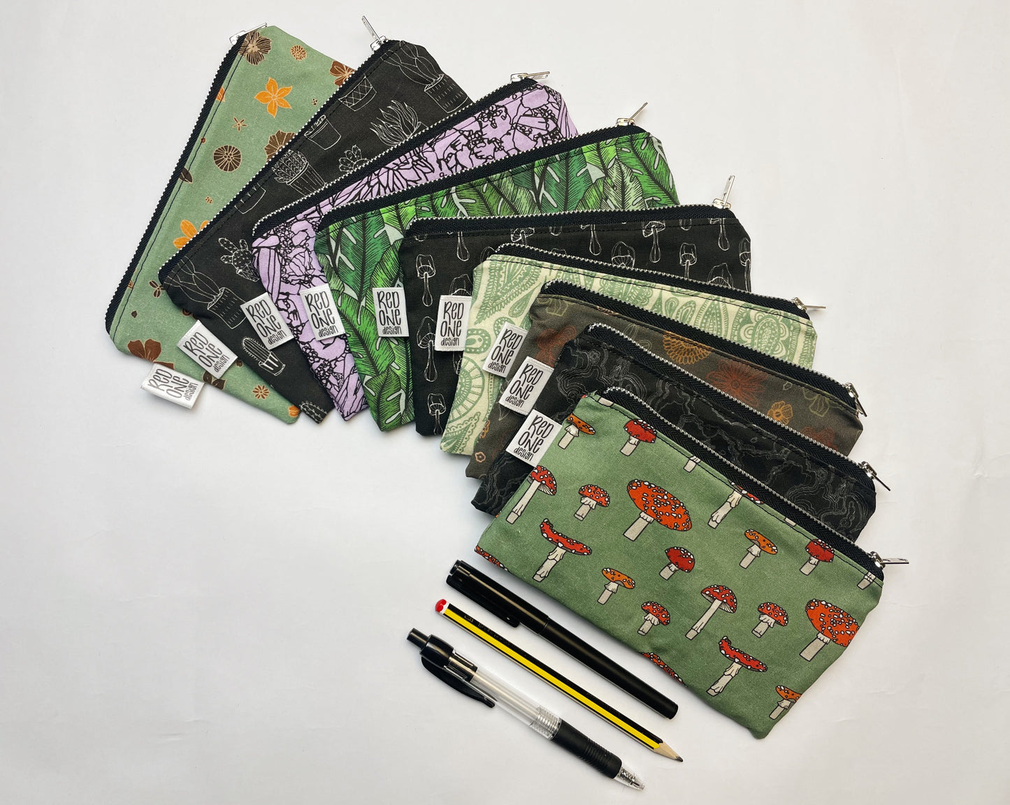 Handmade Zip Pouch | Printed Pencil Case | Small Coin Purse Make-up Pouch