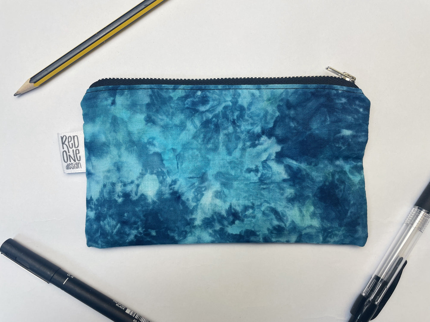 Handmade Ice Dye Zip Pouch | Colourful Pencil Case | Small Coin Purse Make-up Pouch