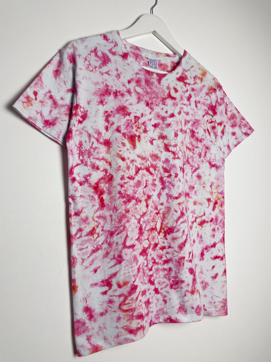 S | Ice Dye Pink Hand Dyed Ice Tie Dye T-Shirt