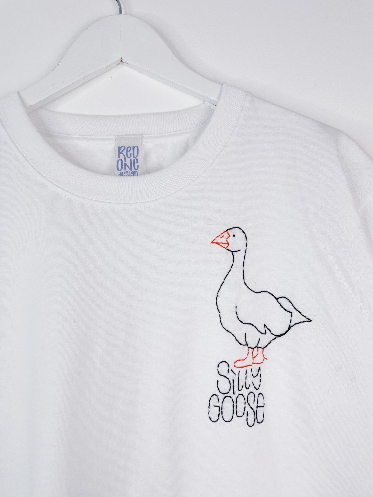 Silly Goose - Hand Embroidered Unisex T-Shirt