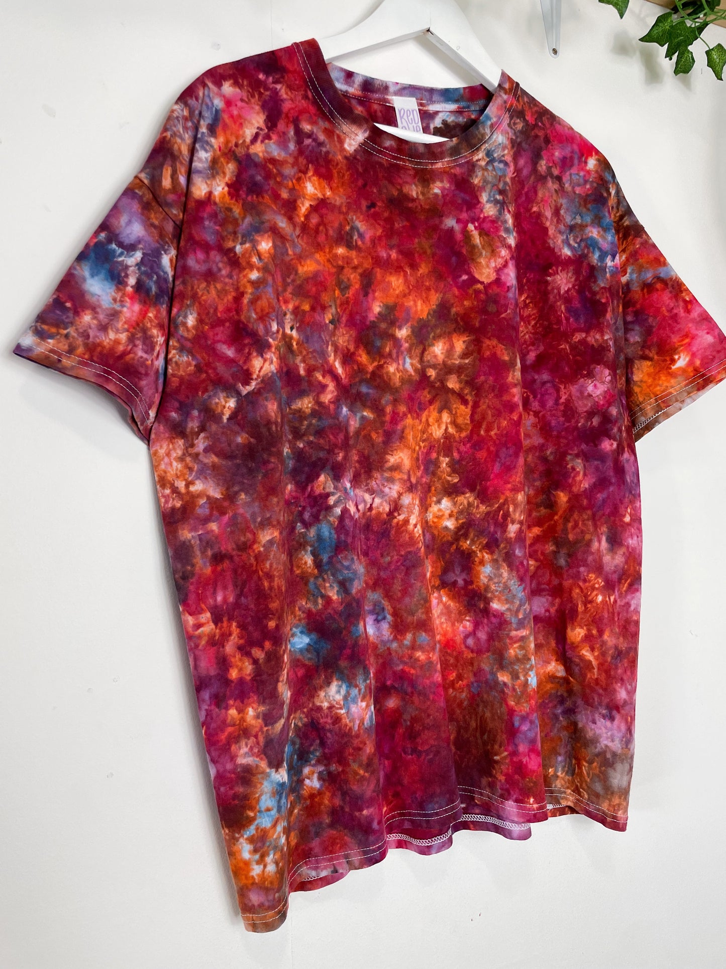 XL | Ice Dye Red Galaxy Hand Dyed Ice Tie Dye T-Shirt