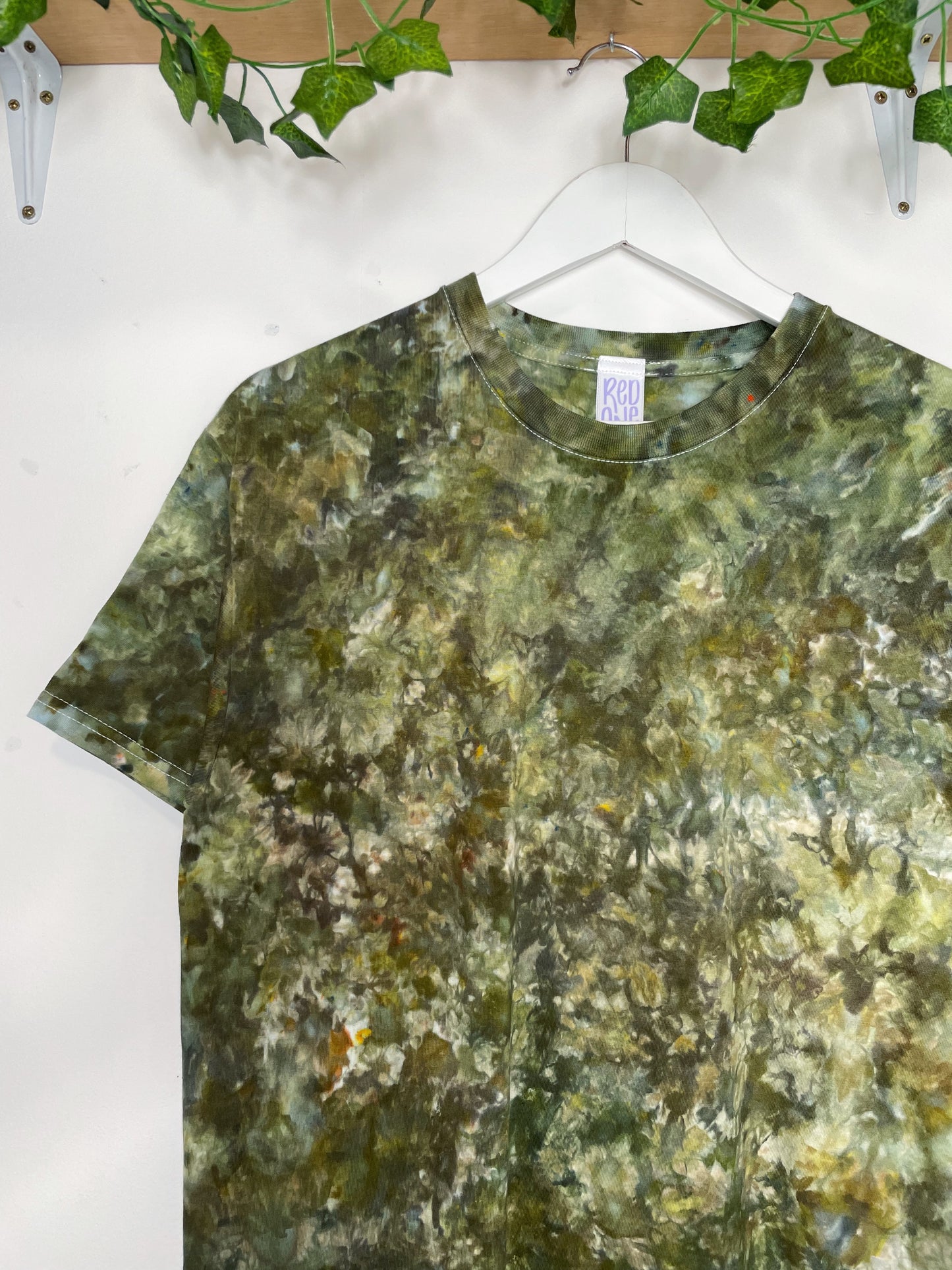 M | Ice Dye Olive Brown Hand Dyed Ice Tie Dye T-Shirt