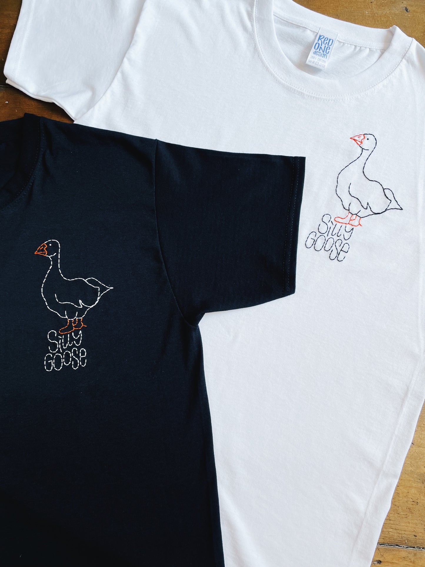 Silly Goose - Hand Embroidered Unisex T-Shirt