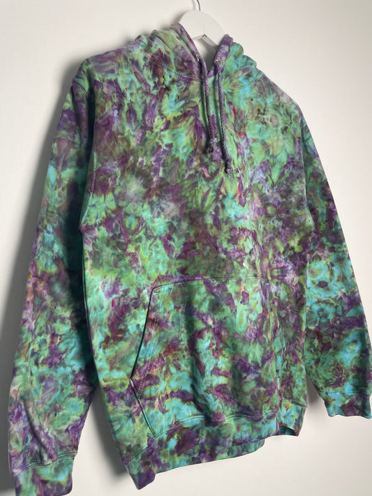 S | Ice Dye Purple Hand Dyed Pullover Hoodie