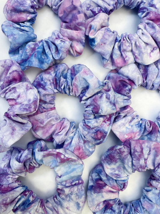 Lilac Ice Dye Handmade Cotton Scrunchies