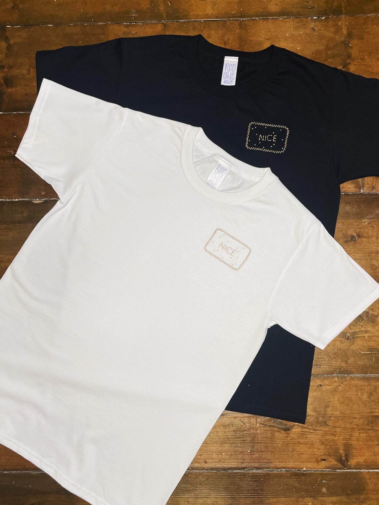 Nice Biscuit - Hand Embroidered Unisex T-Shirt