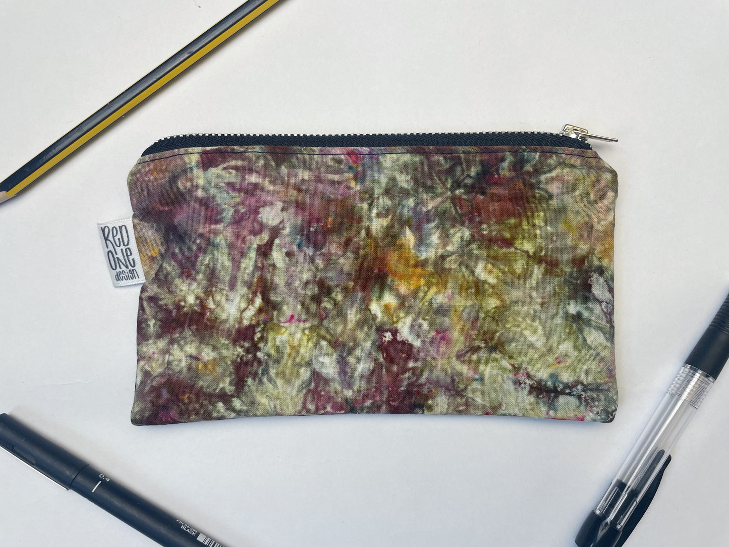 Handmade Ice Dye Zip Pouch | Colourful Pencil Case | Small Coin Purse Make-up Pouch