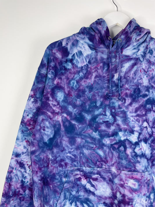 M | Ice Dye Purple Hand Dyed Pullover Hoodie
