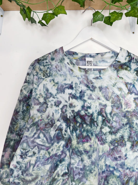 XL| Ice Dye Cosmic Black Hand Dyed Sweatshirt