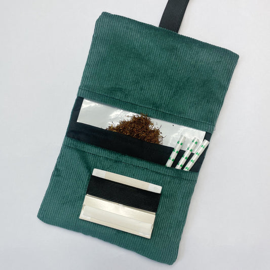 Handmade Tobacco Pouch | Teal Corduroy Tobacco Storage Cover