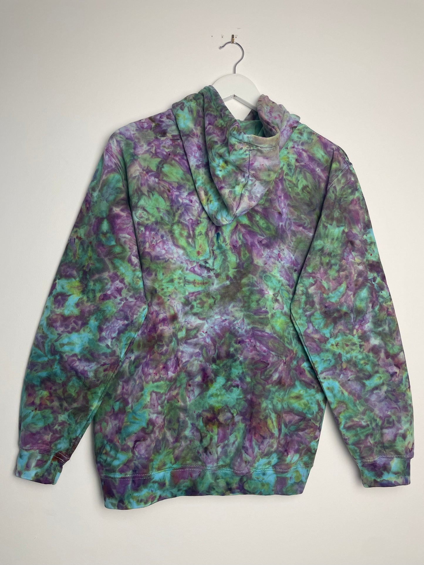 S | Ice Dye Purple Hand Dyed Pullover Hoodie