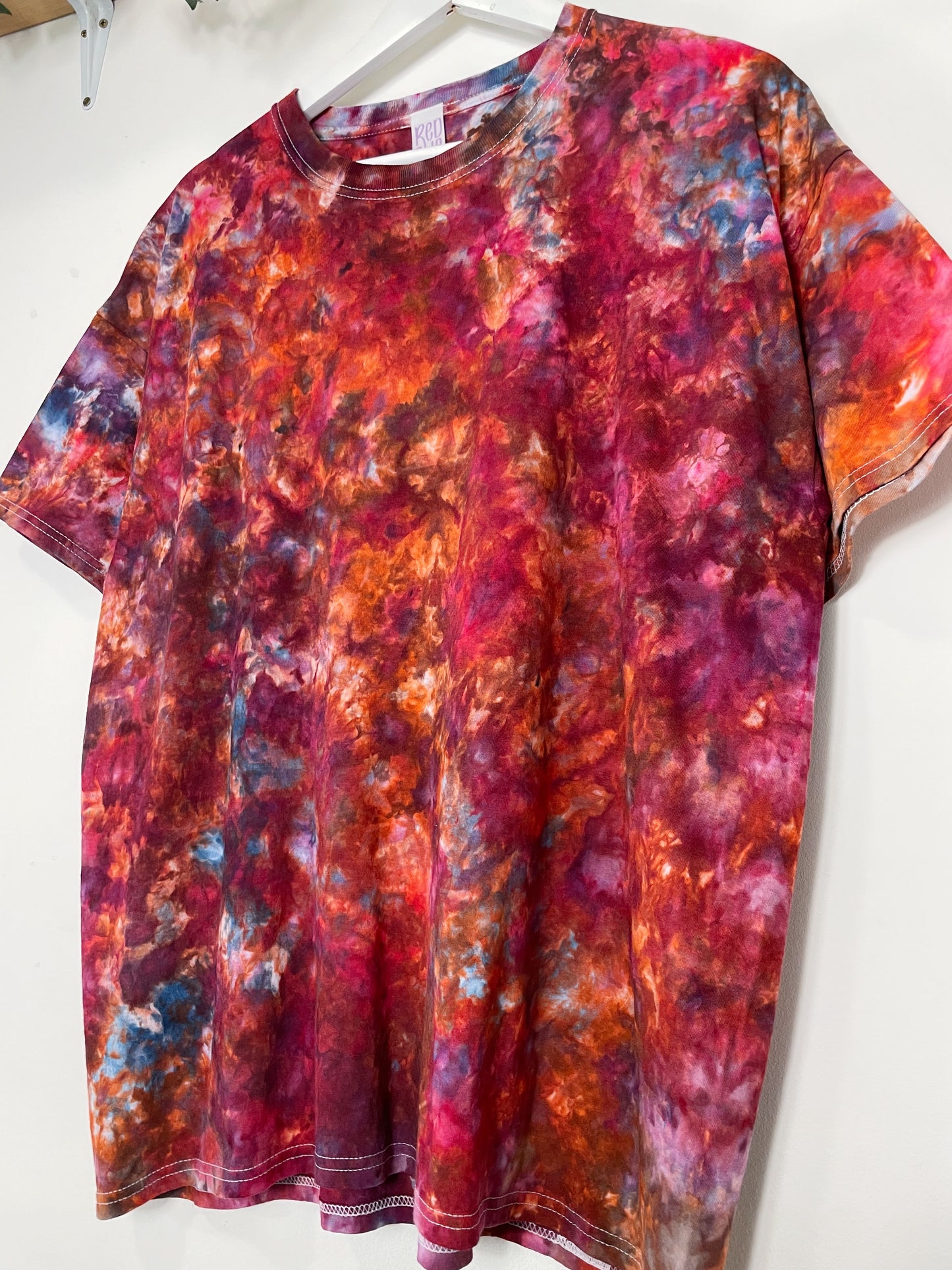 XL | Ice Dye Red Galaxy Hand Dyed Ice Tie Dye T-Shirt
