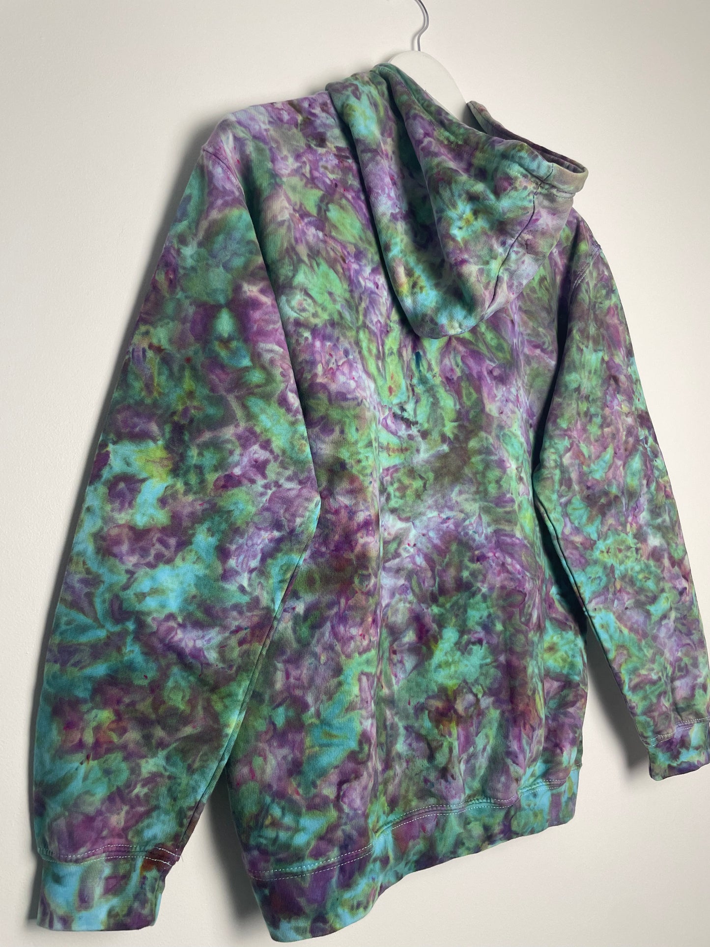 S | Ice Dye Purple Hand Dyed Pullover Hoodie