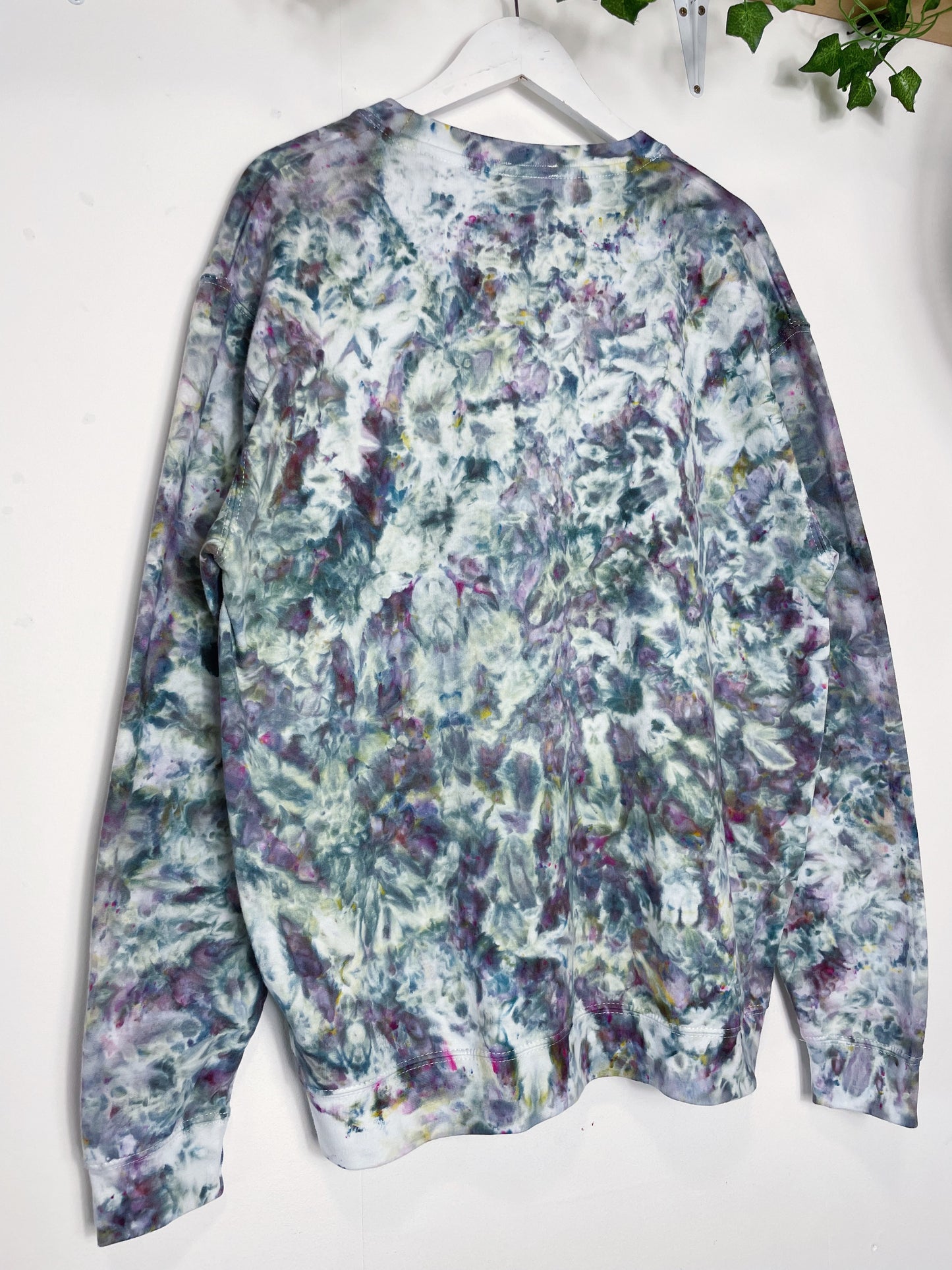 XL| Ice Dye Cosmic Black Hand Dyed Sweatshirt