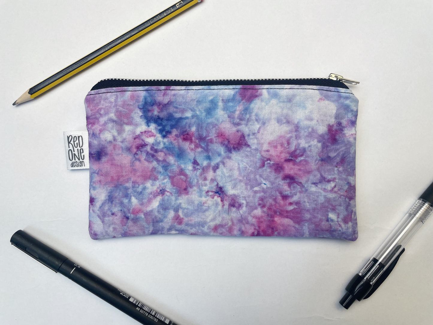 Handmade Ice Dye Zip Pouch | Colourful Pencil Case | Small Coin Purse Make-up Pouch