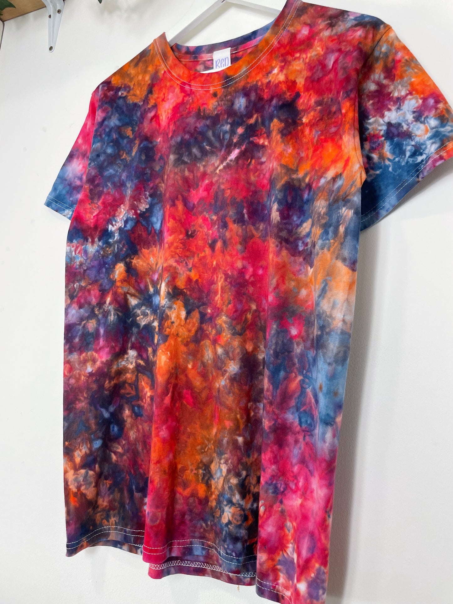 S | Ice Dye Red Galaxy Hand Dyed Ice Tie Dye T-Shirt