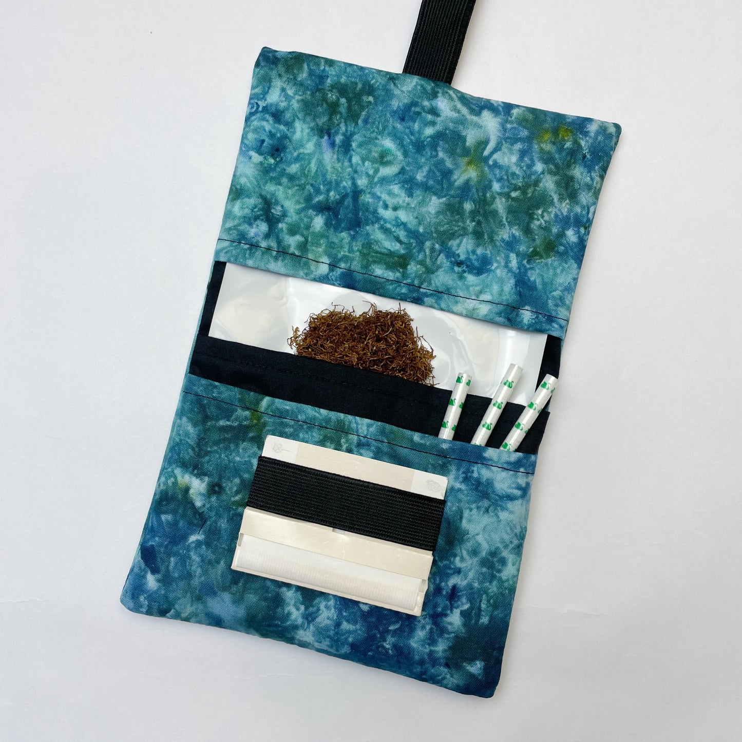 Handmade Ocean Blue Ice Dye Tobacco Pouch